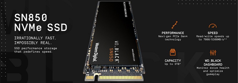 WDBAPY0010BNC-WRSN WD Black SN850 1 TB NVMe Solid State Drive Review
